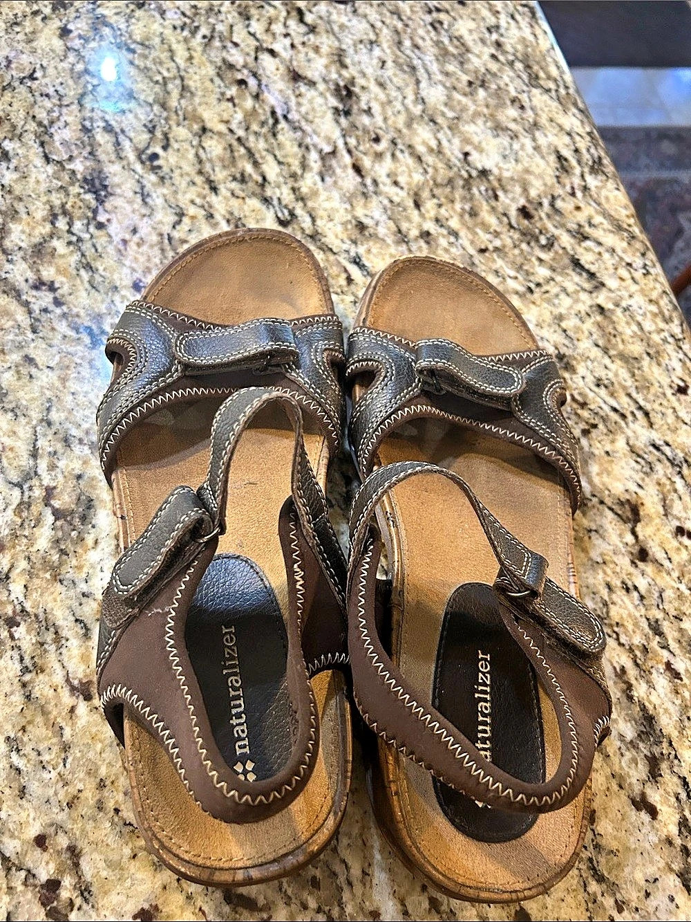 Naturalizer Brown Leather Sandals US 10M